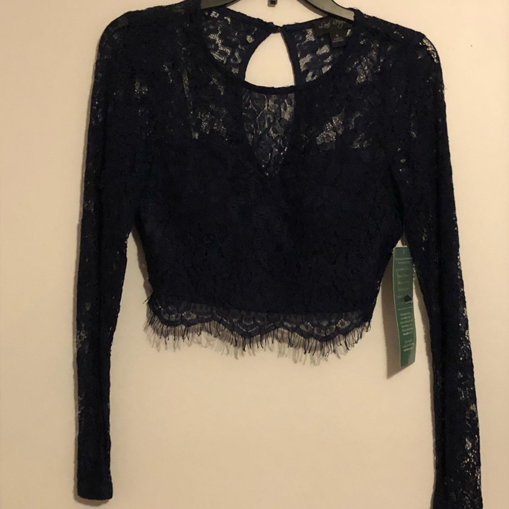 Navy blue lace homecoming dress